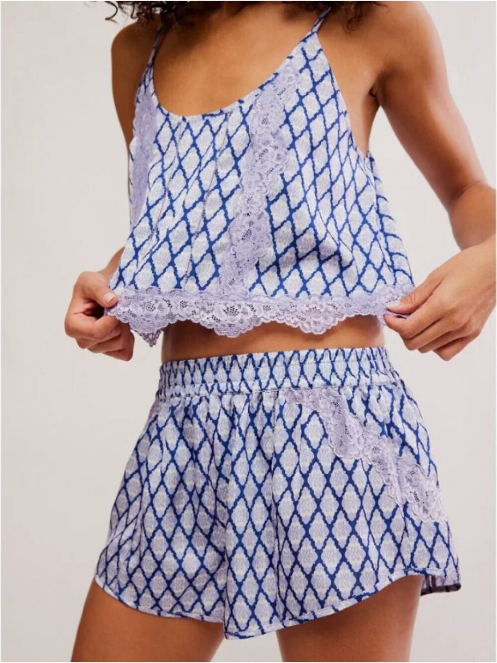 FREE PEOPLE NWT Midnight Muse Printed Set / Blue Combo - Picture 4 of 10